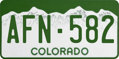 CO license plate AFN582