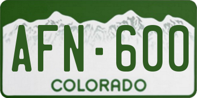 CO license plate AFN600