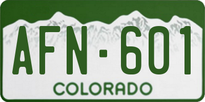 CO license plate AFN601