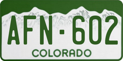 CO license plate AFN602