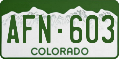 CO license plate AFN603