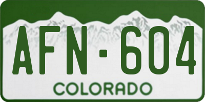 CO license plate AFN604