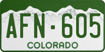 CO license plate AFN605