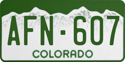 CO license plate AFN607