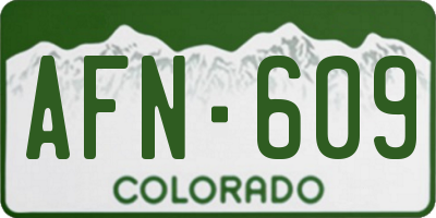CO license plate AFN609
