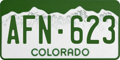 CO license plate AFN623