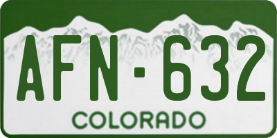 CO license plate AFN632