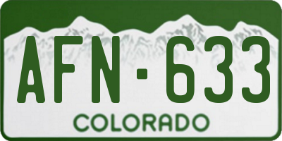 CO license plate AFN633