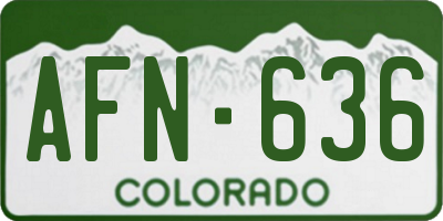 CO license plate AFN636