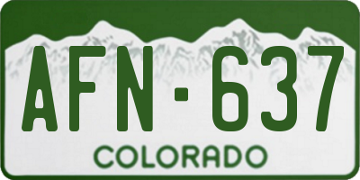 CO license plate AFN637