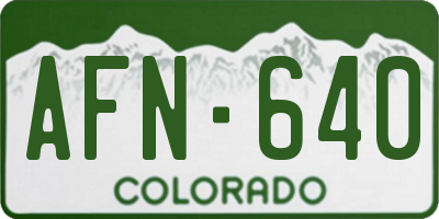 CO license plate AFN640