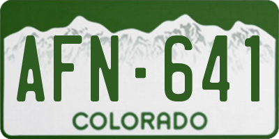 CO license plate AFN641