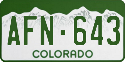 CO license plate AFN643