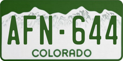 CO license plate AFN644