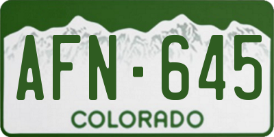 CO license plate AFN645