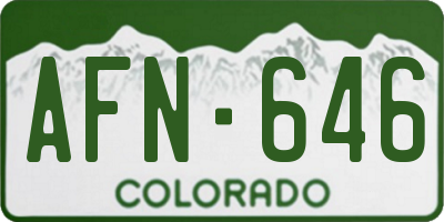 CO license plate AFN646