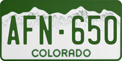 CO license plate AFN650