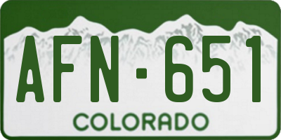 CO license plate AFN651
