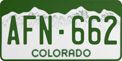 CO license plate AFN662