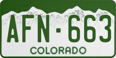 CO license plate AFN663