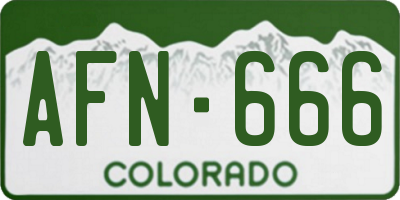 CO license plate AFN666