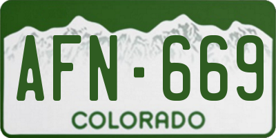 CO license plate AFN669