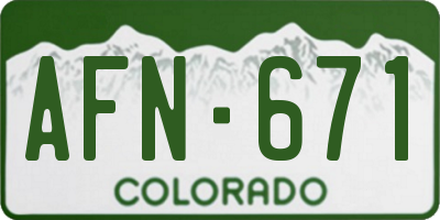 CO license plate AFN671