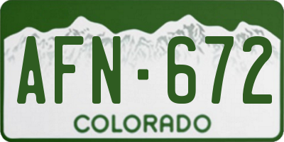 CO license plate AFN672