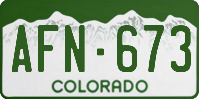 CO license plate AFN673