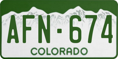 CO license plate AFN674