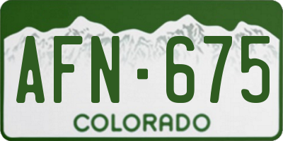 CO license plate AFN675