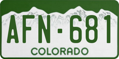 CO license plate AFN681