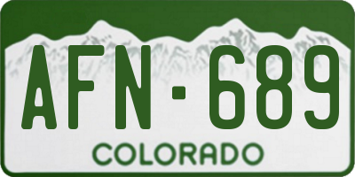 CO license plate AFN689
