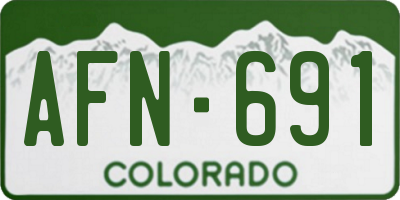 CO license plate AFN691