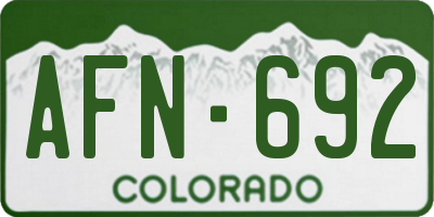 CO license plate AFN692