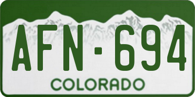 CO license plate AFN694