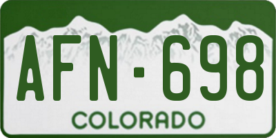 CO license plate AFN698