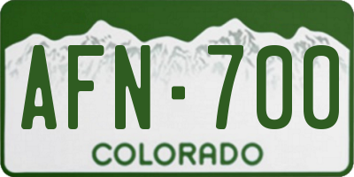 CO license plate AFN700