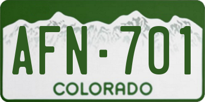 CO license plate AFN701