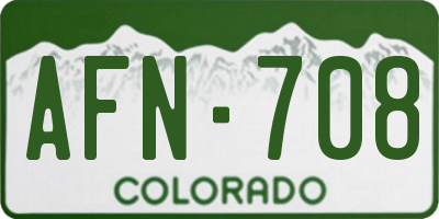 CO license plate AFN708