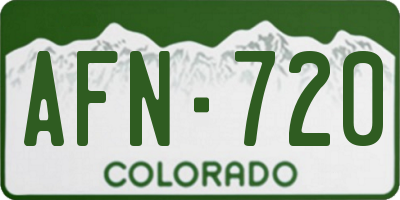 CO license plate AFN720