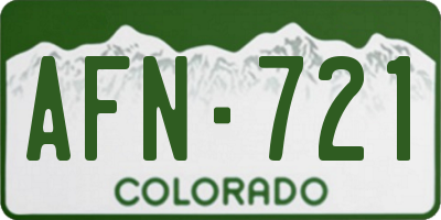 CO license plate AFN721