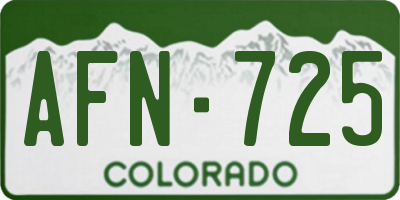 CO license plate AFN725
