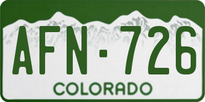 CO license plate AFN726
