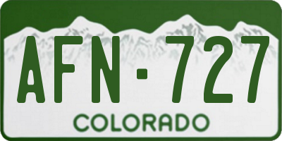 CO license plate AFN727
