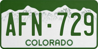 CO license plate AFN729
