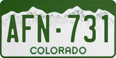 CO license plate AFN731