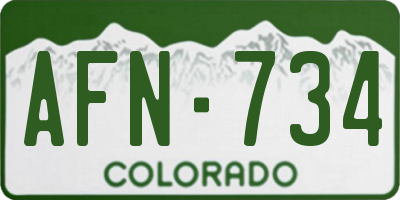 CO license plate AFN734