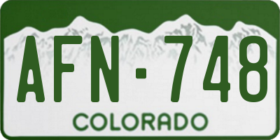 CO license plate AFN748
