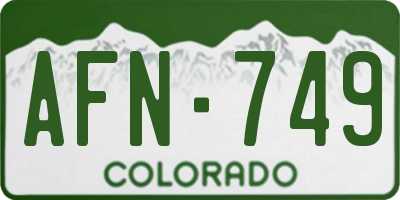 CO license plate AFN749